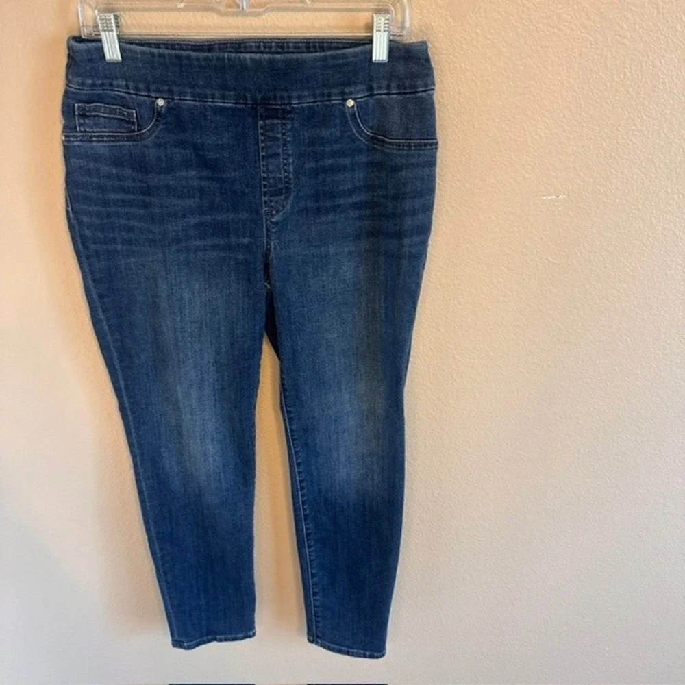 Chico's Women's Pull On Jegging Ankle Denim Blue Stretch‎ Jeans 8